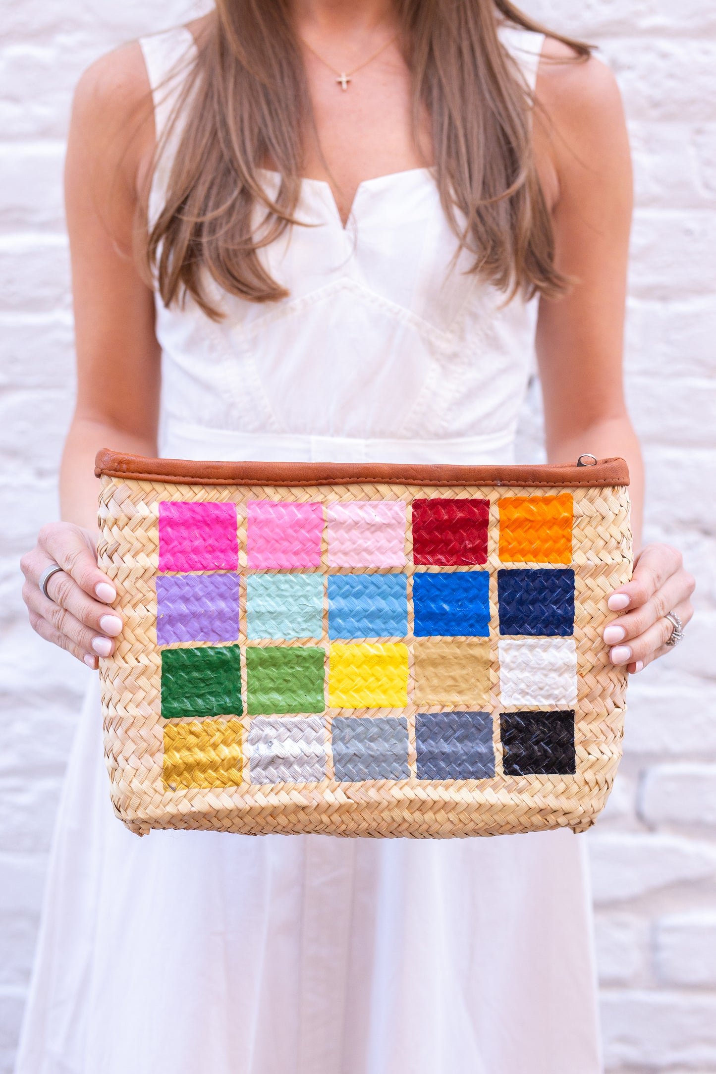 Close up of paint color options for custom monogrammed hand painted travel bags and clutches by Breck and Grier