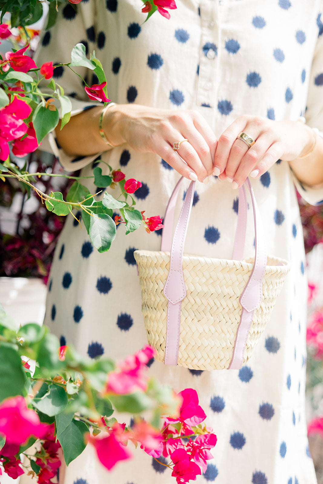 Close-up shot of the Abby mini tote in Lilac.