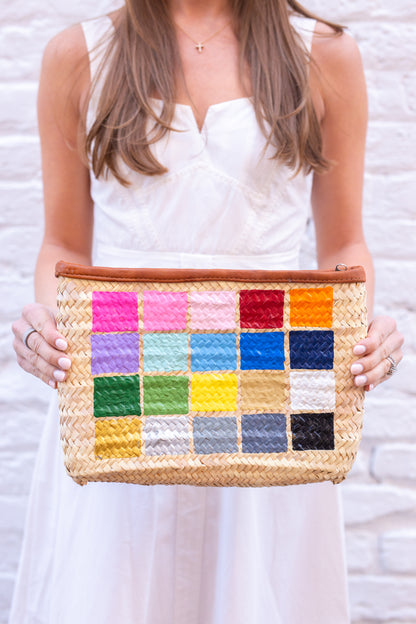 Close up of paint color options for custom monogrammed hand painted travel bags and clutches by Breck and Grier