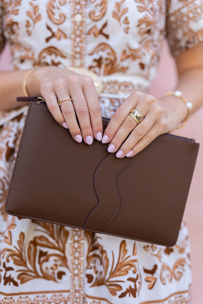 All-Leather Kendall Clutch